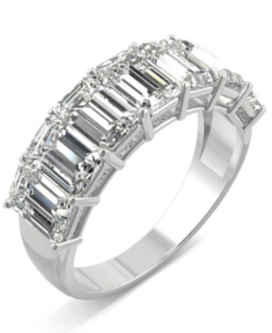 image of Moissanite Emerald Seven Stone Ring (4 ct. tw.) in 14k White Gold