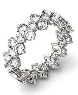 image of Moissanite Round Cluster Ring (3-5/8 ct. t.w. Diamond Equivalent) in 14k White Gold