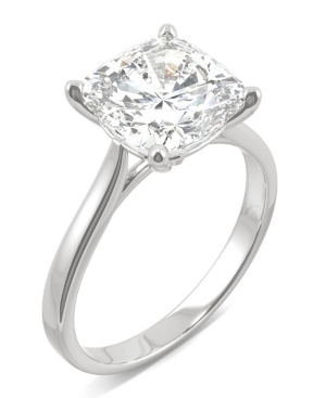 image of Moissanite Cushion Solitaire Ring (3-1/3 ct. tw.) in 14k White, Yellow or Rose Gold