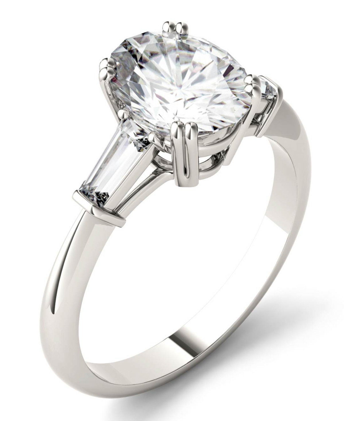 Moissanite Oval Engagement Ring (2-1/2 ct. tw. Diamond Equivalent) in 14k White Gold - White Gold