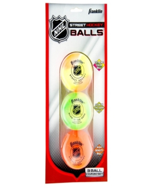Franklin Sports Nhl Street Hockey Ball Combo 3-pack In Multi