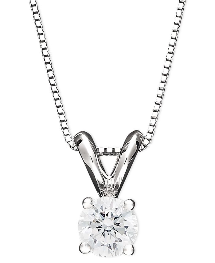 Macy's diamond new arrivals solitaire necklace