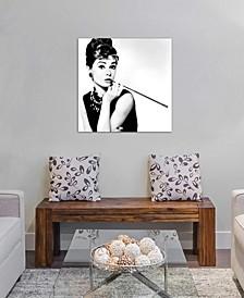 "Audrey Hepburn Smoking" by Radio Days Gallery-Wrapped Canvas Print (18 x 18 x 0.75)