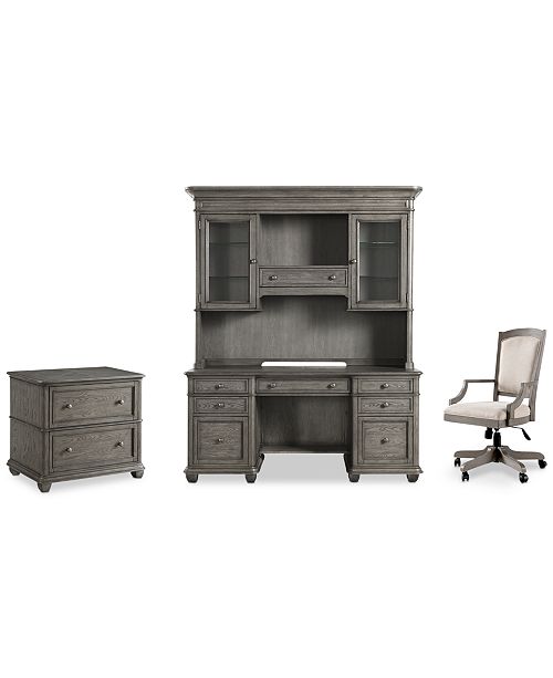 Furniture Sloane Home Office 4 Pc Set Credenza Hutch Lateral