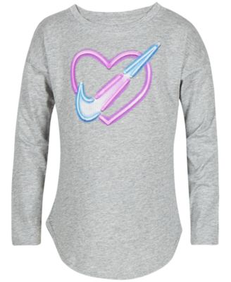 Nike - Toddler Girls Neon Heart-Print Cotton T-Shirt