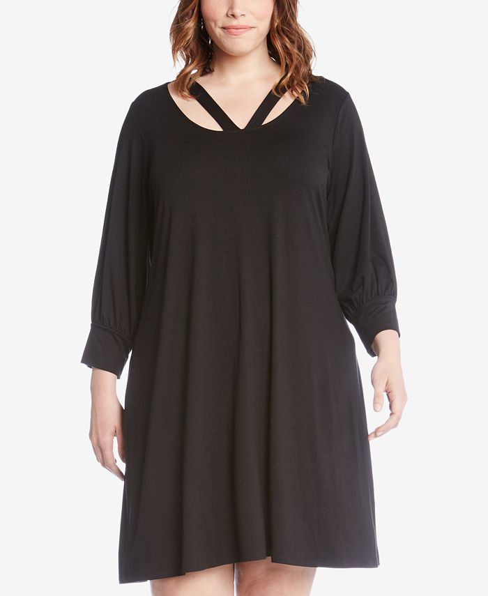 Karen Kane Plus Size Cross-Front Taylor Dress - Macy's