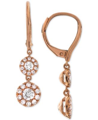 macys diamond halo drop earrings