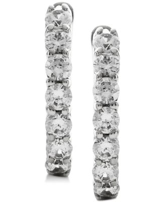 Diamond Hoop Earrings (1 ct. t.w.) in 14k White Gold