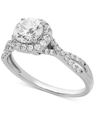 Arabella - Swarovski Zirconia Halo Ring in Sterling Silver