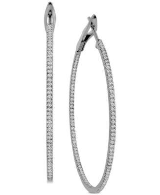 Macy's Diamond In & Out Hoop Earrings (1 ct. t.w.) - Macy's