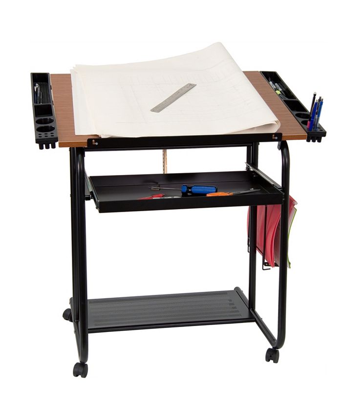 Flash Furniture Adjustable Drawing And Drafting Table With Black Frame ...