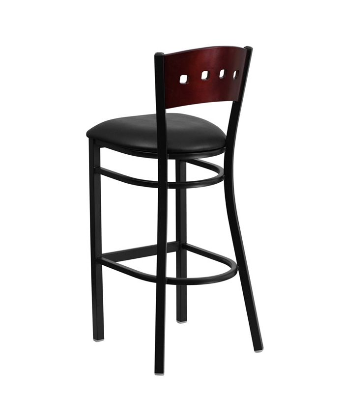 Flash Furniture Hercules Series Black 4 Square Back Metal Restaurant