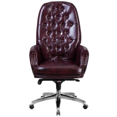 Flash Furniture High Back Traditional Tufted Burgundy Leather ...