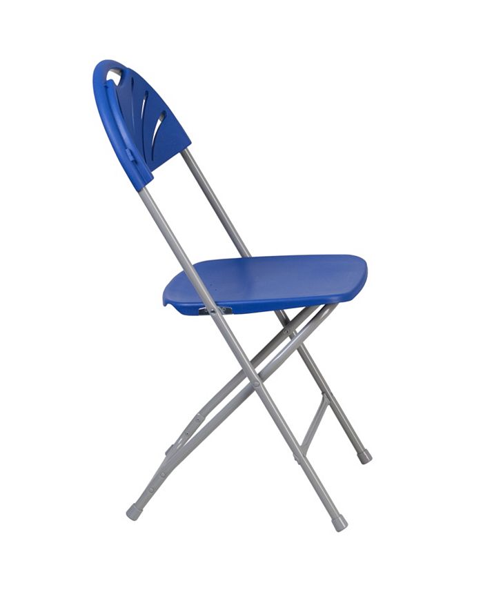 Flash Furniture Hercules Series 650 Lb. Capacity Blue Plastic Fan Back