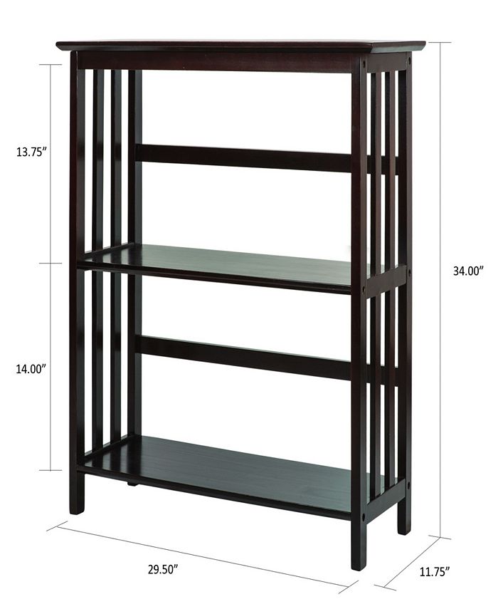 Yu Shan Mission Style 5 - Shelf Bookcase - Macy's