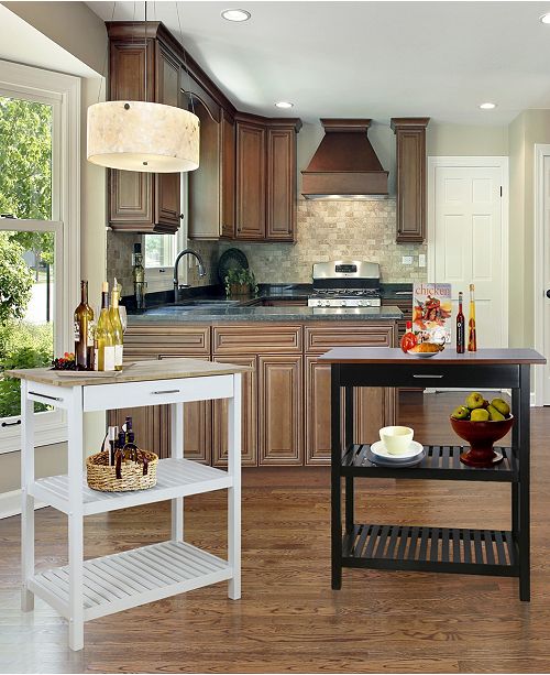 Yu Shan Kitchen Island with Solid Wood & Reviews ...