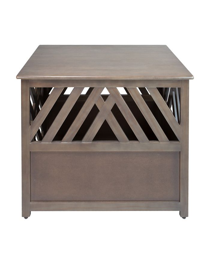 Yu Shan Modern Lattice Wooden Pet Crate End Table Macy's
