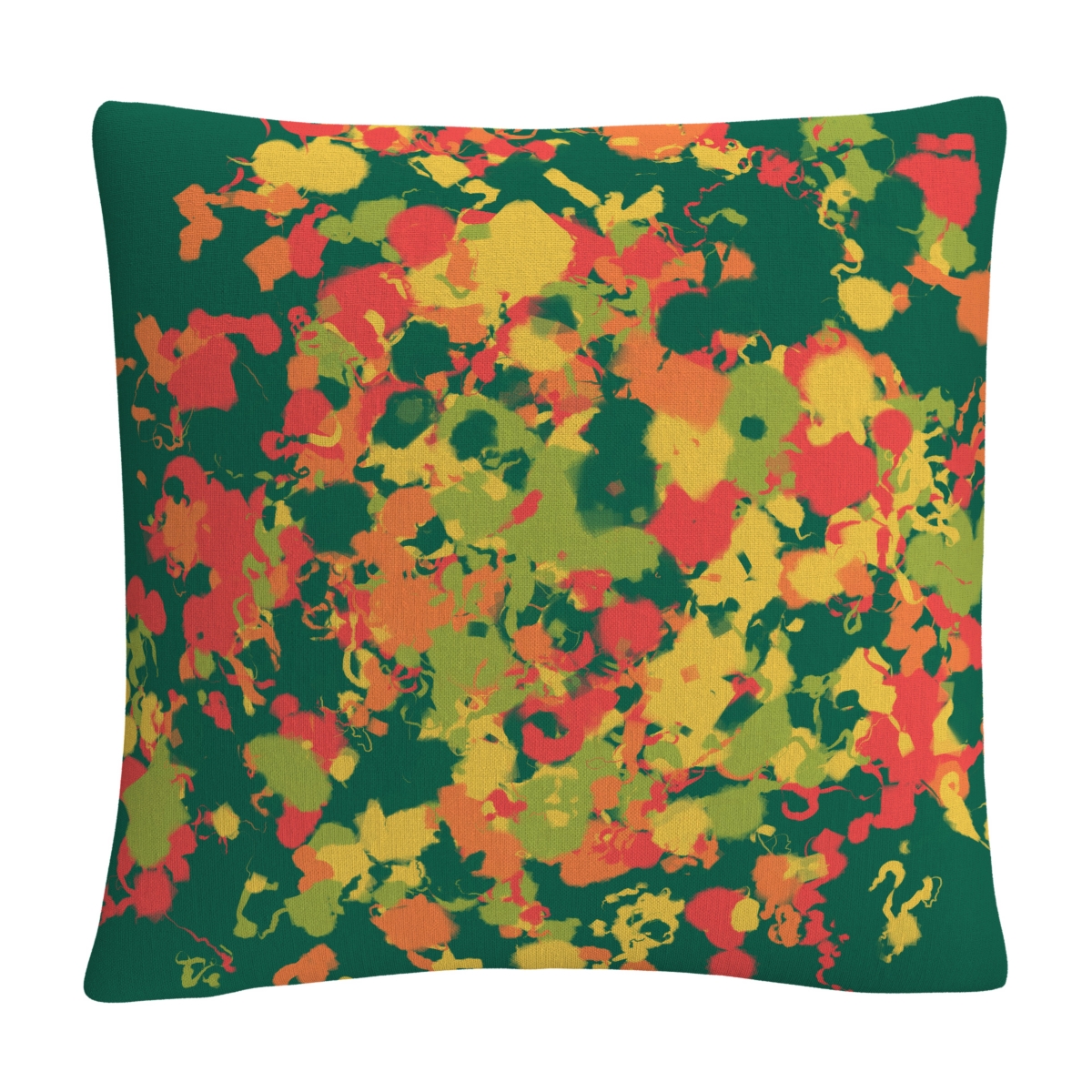 Abc Speckled Colorful Splatter Abstract 4Decorative Pillow, 16 x 16