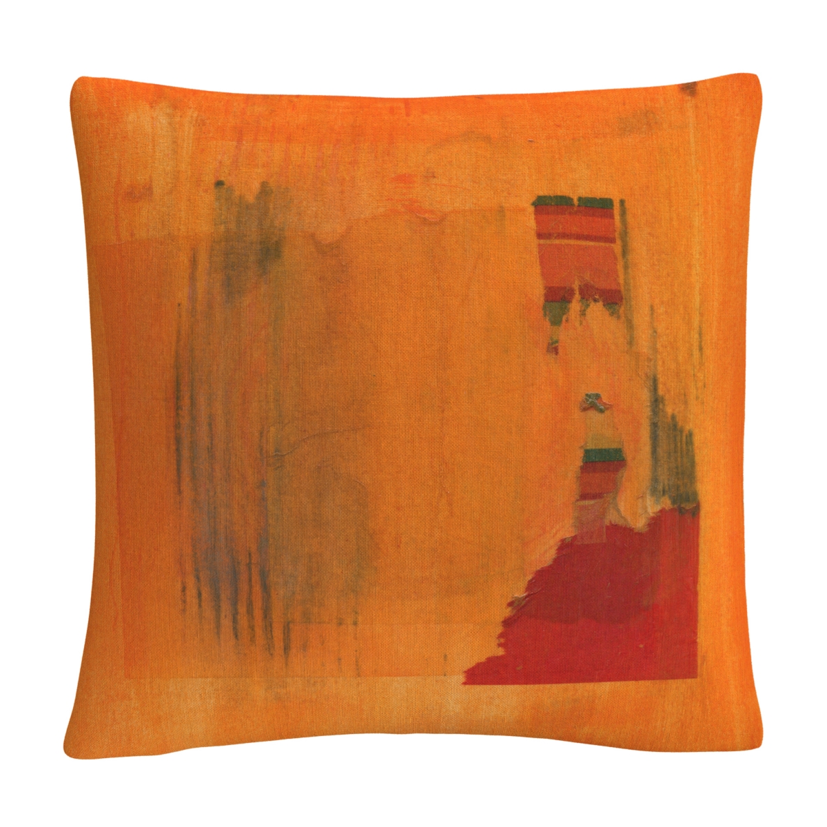 Anthony Sikich Orange Vector Colorful Shapes Line Composition Decorative Pillow, 16 x 16