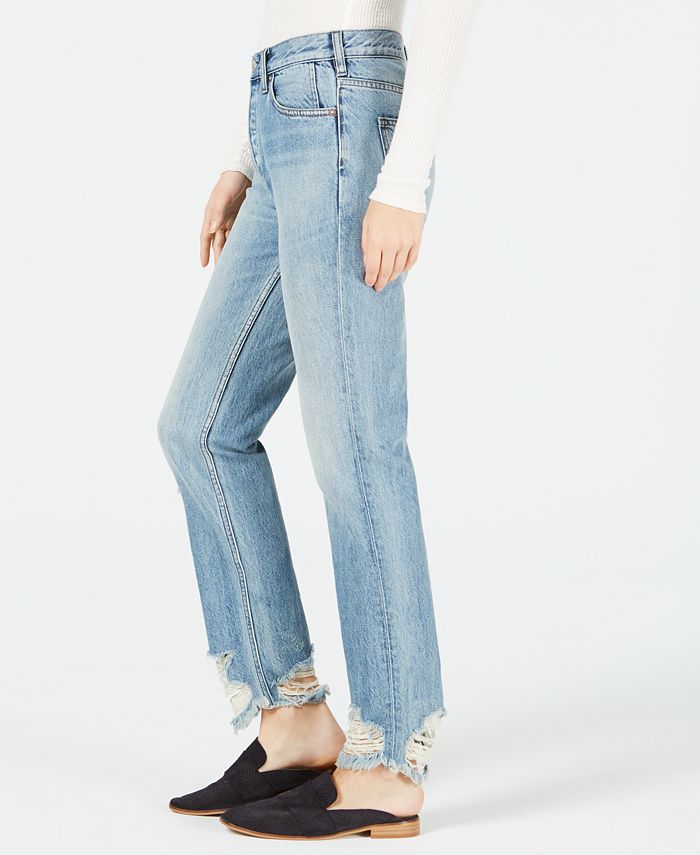 Free People Cotton Distressed Straight-Leg Jeans & Reviews - Jeans ...