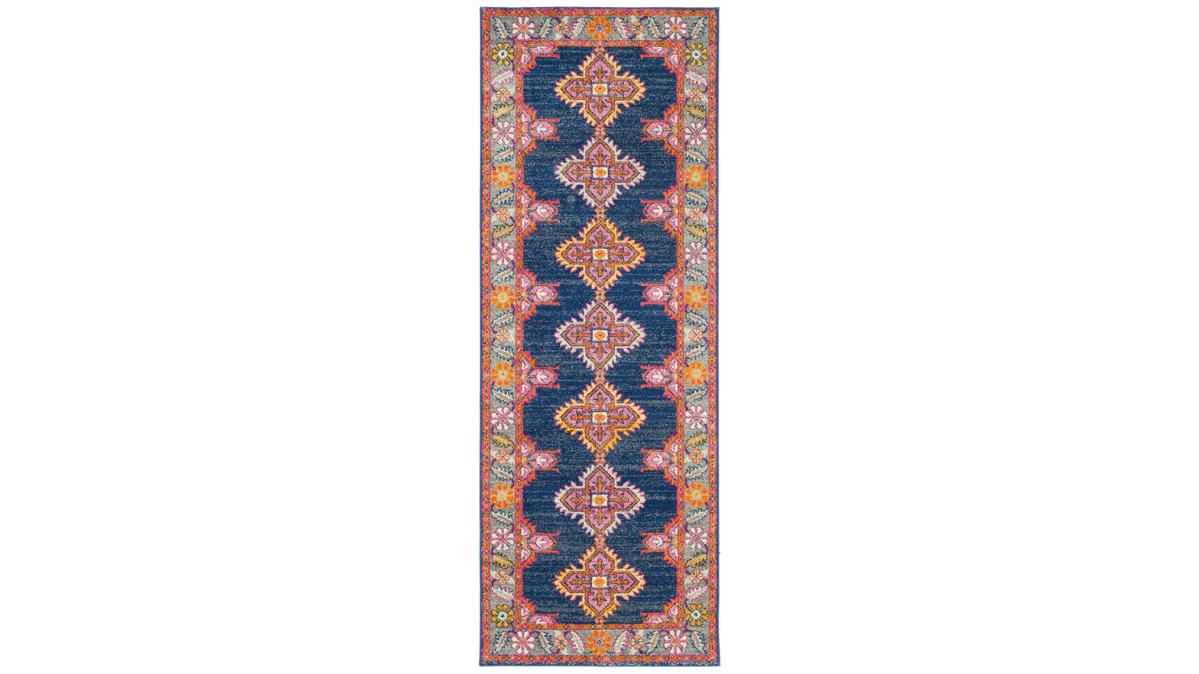 Livabliss Harput Hap-1037 Dark Blue 2'7" x 7'3" Runner Area Rug