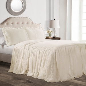 Ruffle Skirt 3-Piece King Bedspread Set