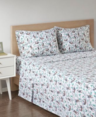 Novelty Printed Cotton Flannel 4-Pc. Sheet Set, King