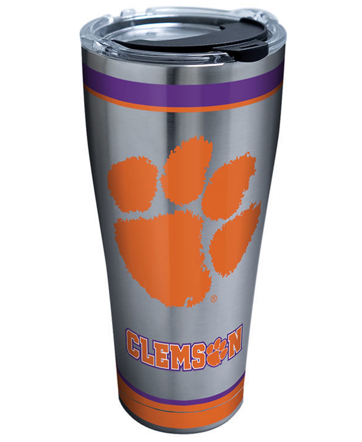Tervis Tumbler Clemson Tigers 30oz Tradition Stainless Steel Tumbler In Silver,orange,purple