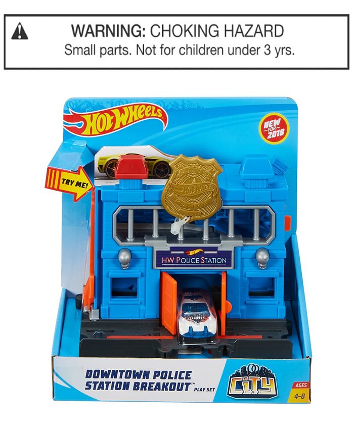 Hot Wheels City Downtown Police Station Breakout Play Set - Macy's