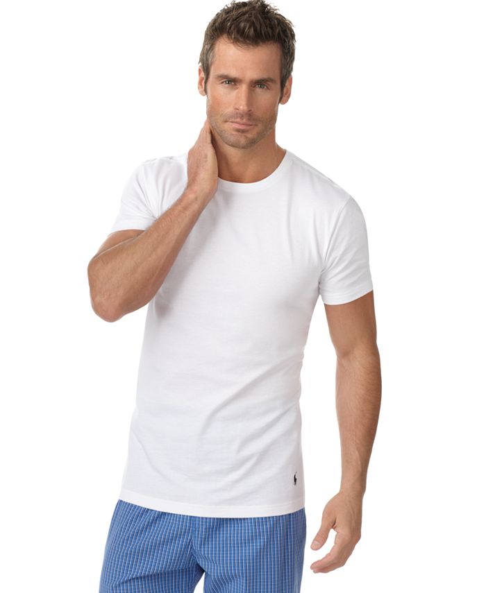 Polo Ralph Lauren Men's Undershirt, Slim Fit Classic Cotton Crews 5 ...