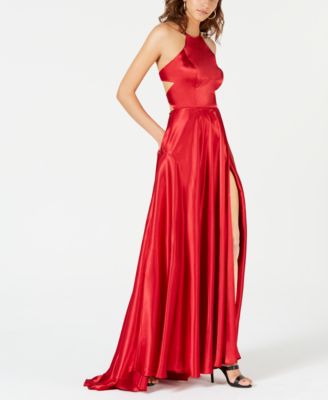 Blondie Nites Juniors Tie Back Evening Gown Macy s