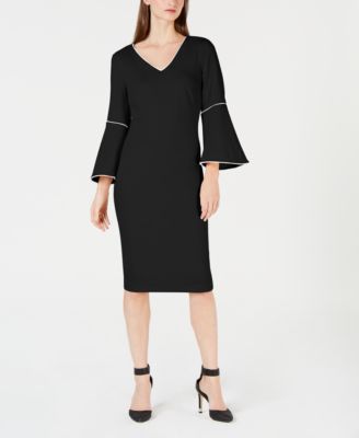 macy's calvin klein bell sleeve dress