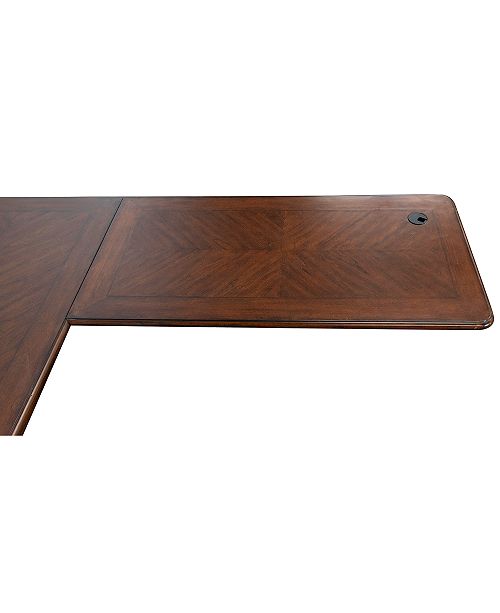 Furniture Clinton Hill Cherry Home Office LShaped Desk, Created for