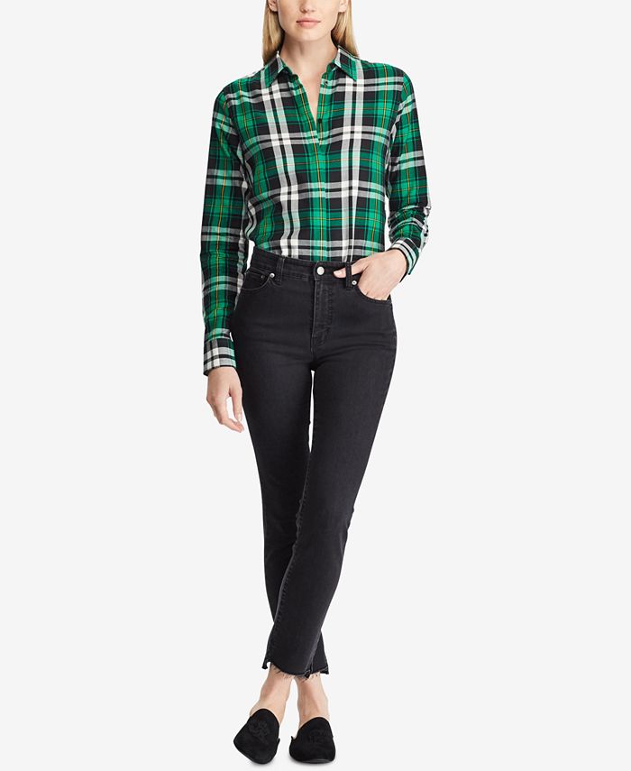 Cotton Silk Plaid Shirt
