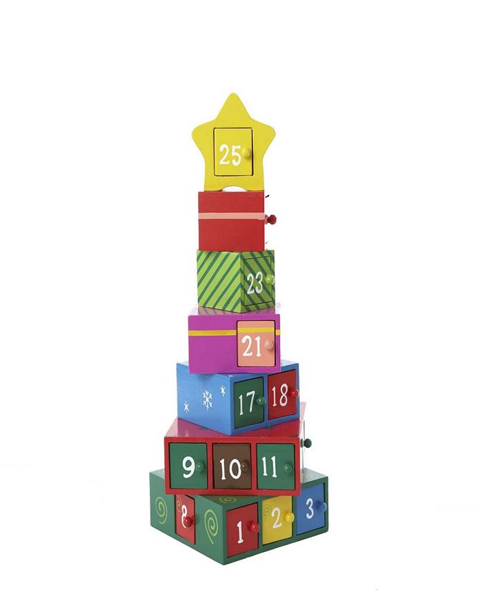 Kurt Adler 13 Inch Wooden Gift Tree Advent Calendar Tablepiece Macy #39 s