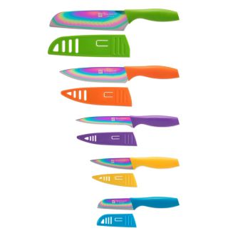 Tomodachi™ Titanium 10-Pc. Knife Set with 5 Matching Blade Guards - Macy's