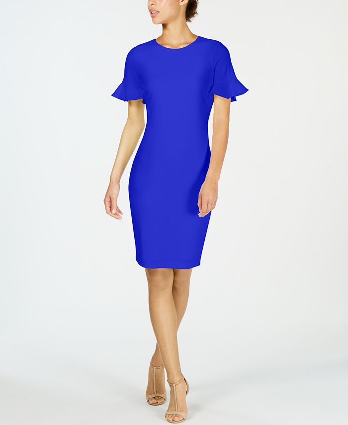 Calvin Klein Petal-Sleeve Sheath Dress - Macy's