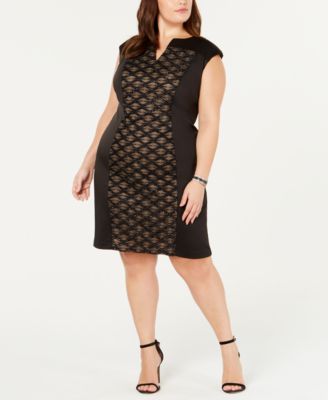 Connected - Plus Size Embroidered Sheath Dress