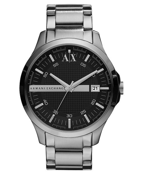 A|X Armani Exchange Watch, Men's Stainless Steel Bracelet 46mm AX2103 ...