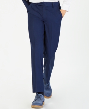 Shop Calvin Klein Big Boys Slim-fit Infinite Stretch Machine Washable Suit Pants In Blue