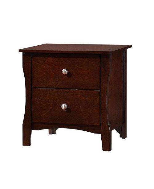 Benzara Modern Style Night Stand Brown Cherry Finish Reviews Furniture Macy S