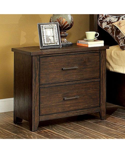 Benzara Traditional Style Night Stand End Table Dark Walnut