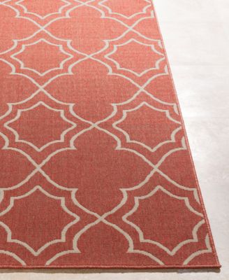 CLOSEOUT! Alfresco ALF-9591 Rust 5'3" Round Area Rug, Indoor/Outdoor