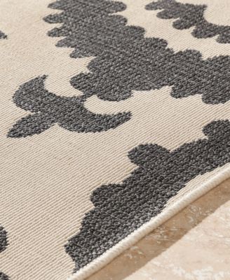 Alfresco ALF-9612 Black 8'9" Round Area Rug, Indoor/Outdoor