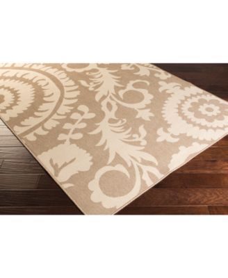 CLOSEOUT! Alfresco ALF-9616 Camel 7'3" Round Area Rug, Indoor/Outdoor