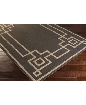 Alfresco ALF-9630 Black 8'9" Round Area Rug, Indoor/Outdoor