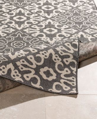 Alfresco ALF-9637 Black 7'6" x 10'9" Area Rug, Indoor/Outdoor