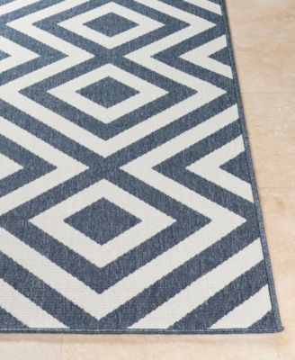 Alfresco ALF-9657 Charcoal 8'9" Round Area Rug, Indoor/Outdoor