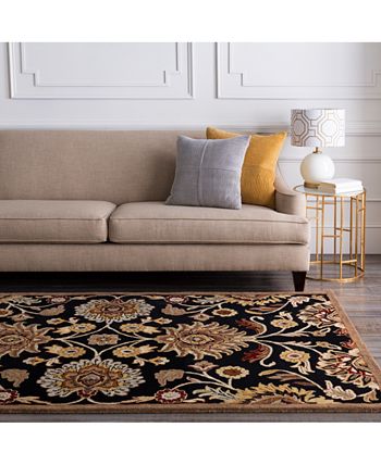 Surya - Caesar CAE-1053 Black 8' Square Area Rug