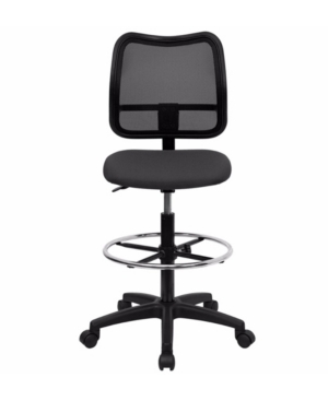 CLICKHERE2SHOP MID-BACK MESH DRAFTING STOOL WITH NAVY BLUE FABRIC SEAT